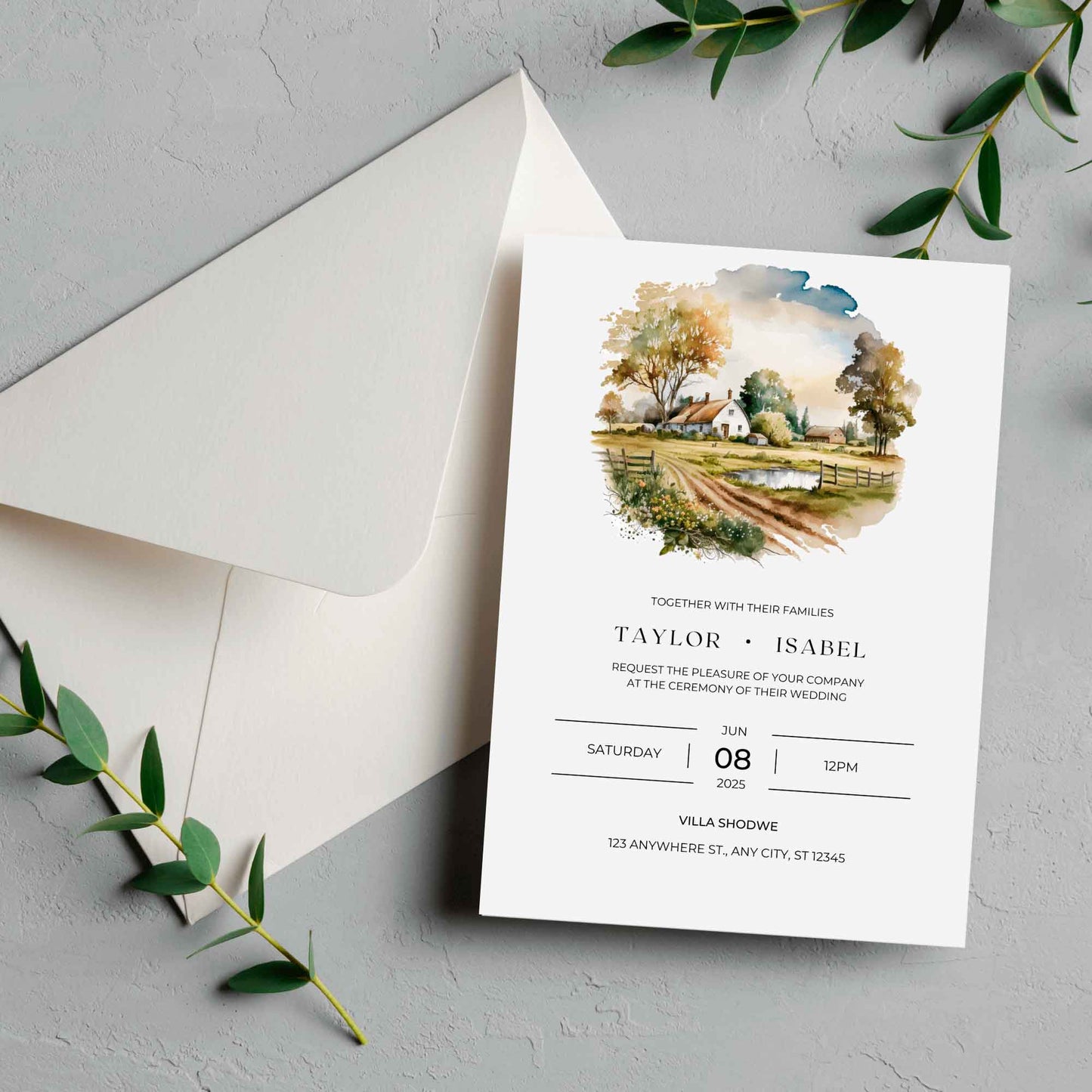 Country Scene Invitation