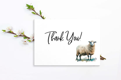 Sheep thank you card