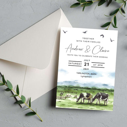 Watercolour Cows Invitation