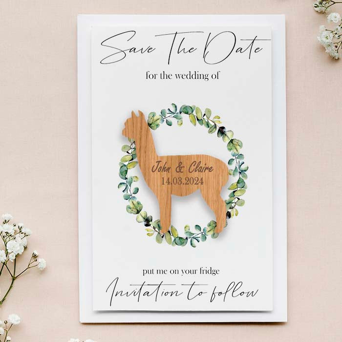 Alpaca Save the Date Magnet