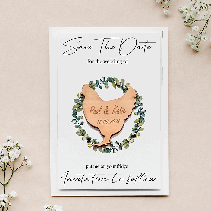 Chicken Save the Date Magnet