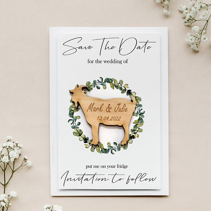 Goat Save the Date Magnet