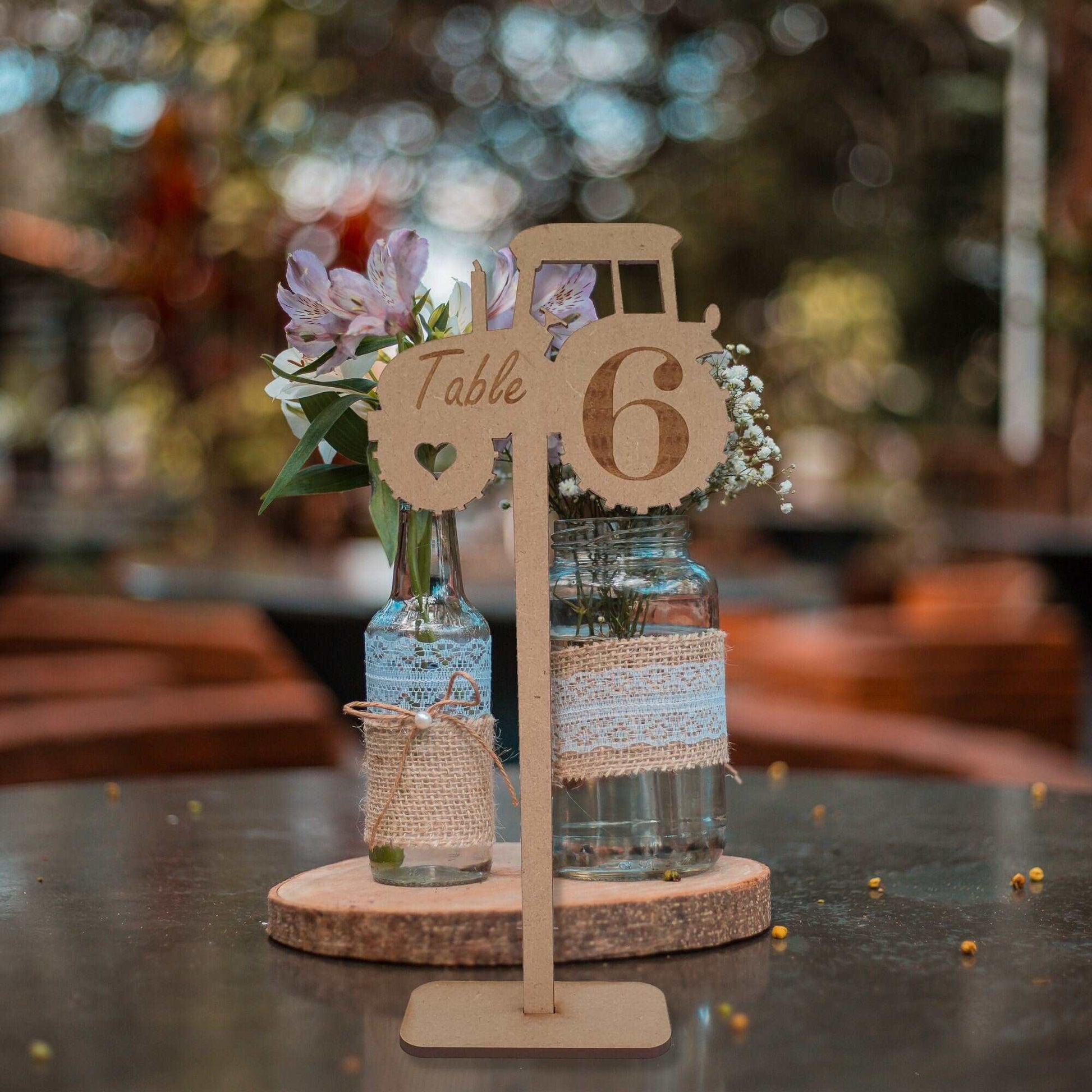 Tall Wooden Tractor Table Numbers