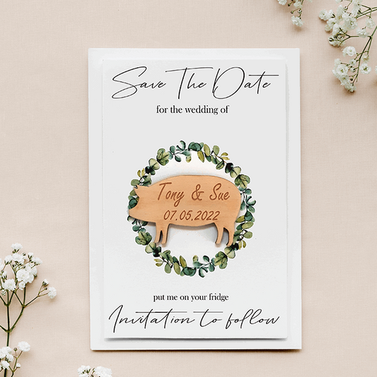 Pig Save the Date Magnet