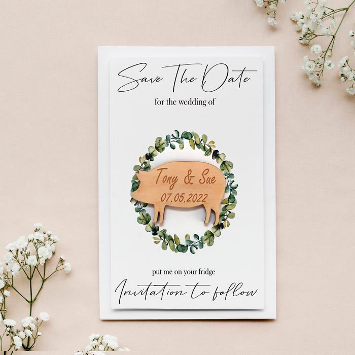 Pig Save the Date Magnet