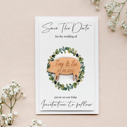 Pig Save the Date Magnet