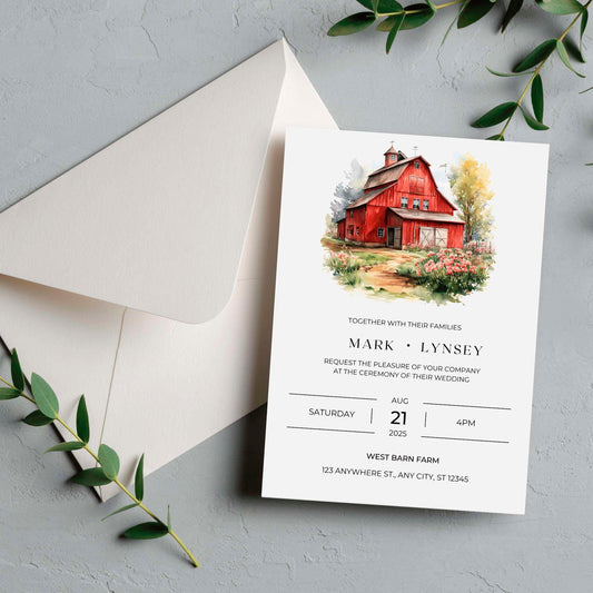 Red Barn Invitation