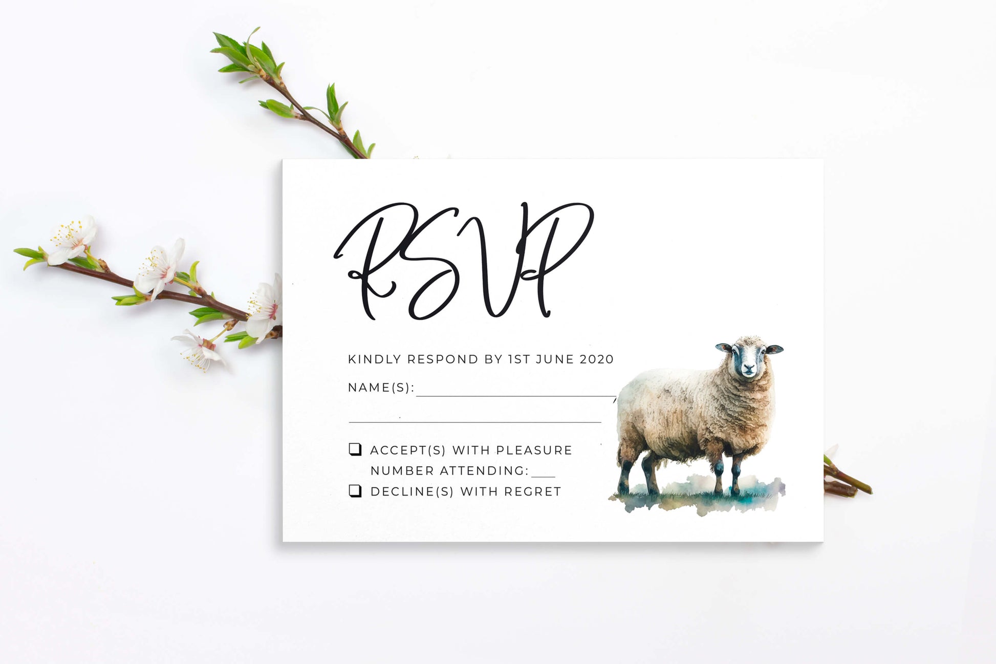 Sheep RSVP Card