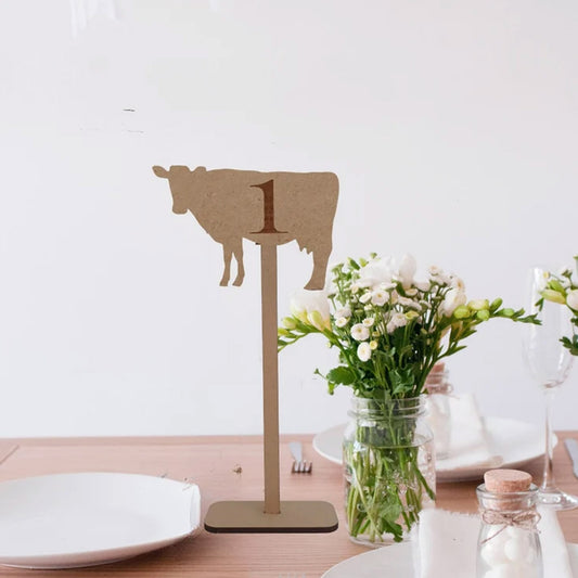 Tall Wooden Cow Table Numbers