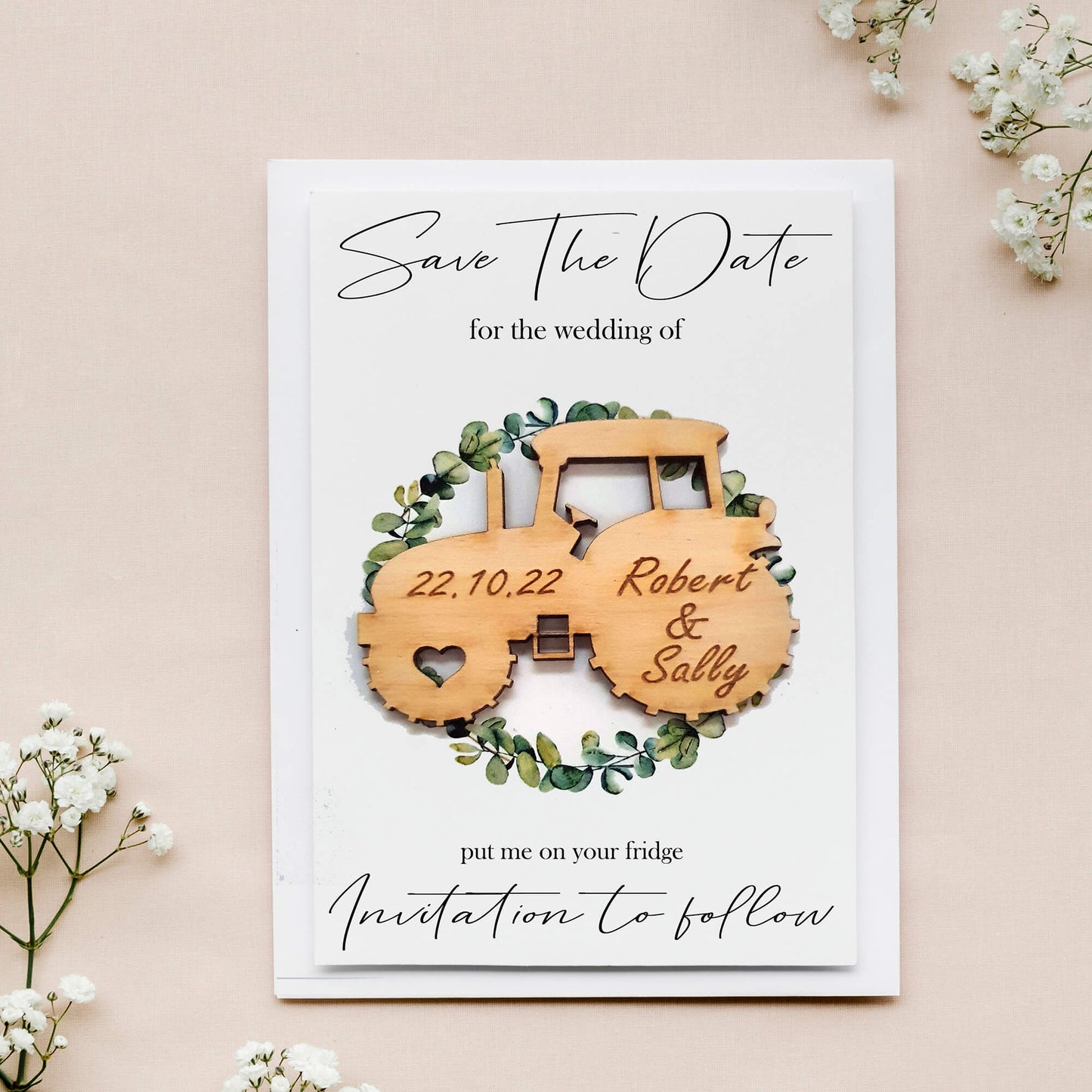 Tractor Save the Date Magnet