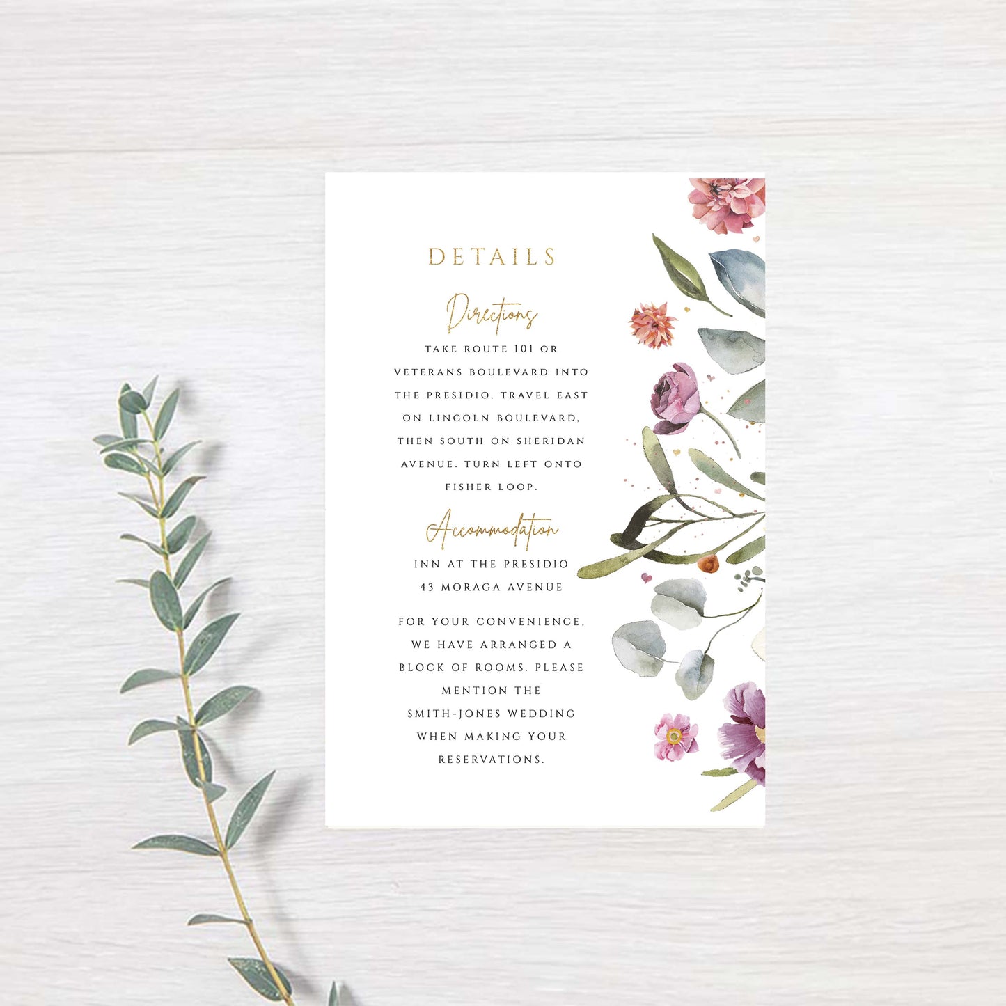 Floral Wellies Invitation - SAMPLE ONLY