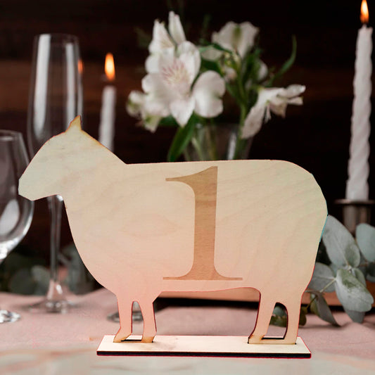 Sheep Wooden Table Number